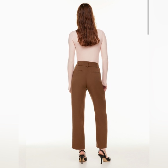 NWT Aritzia Wilfred Slacks Tie Front Pants - Cognac / Brown - Picture 7 of 8